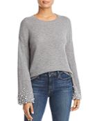C By Bloomingdale's Embellished-cuff Cashmere Sweater - 100% Exclusive