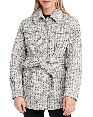 Laundry By Shelli Segal Belted Tweed Shirt Jacket