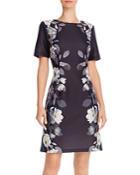 Adrianna Papell Shadow Roses Shift Dress