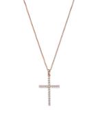 Bloomingdale's Diamond Micro-pave Cross Pendant Necklace In 14k Rose Gold, 0.50 Ct. T.w. - 100% Exclusive