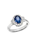 Bloomingdale's Sapphire & Diamond Oval Halo Ring In 14k White Gold - 100% Exclusive