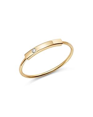 Zoe Chicco 14k Yellow Gold Horizontal Diamond Bar Ring