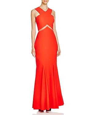Mignon Cross Front Illusion Inset Gown