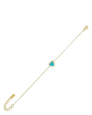 Adinas Jewels Turquoise Mini Heart Bracelet