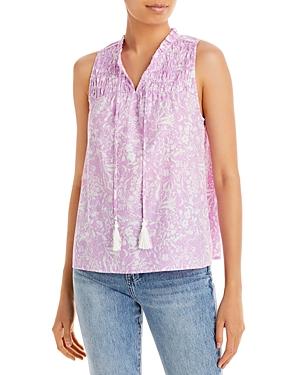 Aqua Floral Print Tassel Tie Top - 100% Exclusive