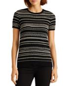 Lauren Ralph Lauren Striped Short Sleeve Sweater