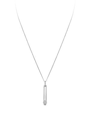 Hulchi Belluni 18k White Gold Tresore Diamond Linear Pendant Necklace, 16