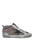 Golden Goose Women's Mid-star Leopard Print Suede High Top Sneakers