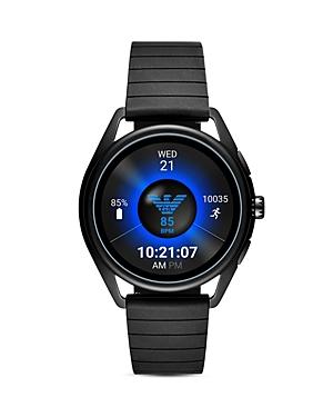 Emporio Armani Matteo Black Rubber Strap Touchscreen Smartwatch, 43mm
