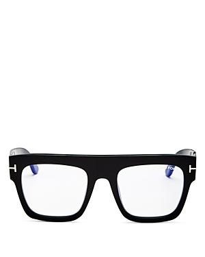 Tom Ford Women's Flat Top Square Blue Light Glasses, 52mm