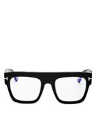 Tom Ford Women's Flat Top Square Blue Light Glasses, 52mm