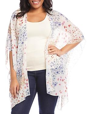 Karen Kane Plus Floral Open Front Jacket