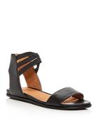 Gentle Souls Women's Lark-may Leather Ankle Strap Demi Wedge Sandals