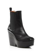 Clergerie Women's Beatrice Leather Platform Wedge Booties