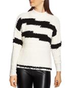 1.state Striped Multi-texture Sweater