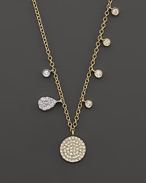 Meira T 14k Yellow Gold Disc Necklace With Diamonds, 16