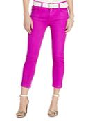 Lauren Ralph Lauren Petites Cropped Skinny Jeans In Bright Magenta