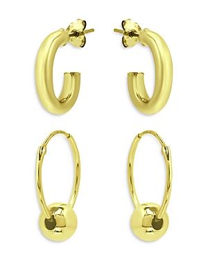 Aqua Huggie Hoop Earrings In 18k Gold Plated Sterling Silver, Set Of 2 - 100% Exclusive