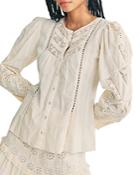 Loveshackfancy Broadway Lace Inset Blouse