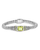 Lagos 18k Yellow Gold And Sterling Silver Glacier Bracelet With Green Quartz