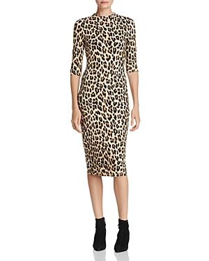 Alice + Olivia Delora Leopard Print Midi Dress