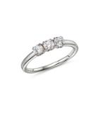 Bloomingdale's Certified Diamond Trinity Ring In 14k White Gold, 0.50 Ct. T.w. - 100% Exclusive