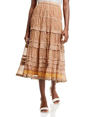 Vanessa Bruno Speranza Printed Tiered Midi Skirt