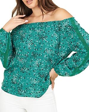 Daniel Rainn Printed Off-the-shoulder Top