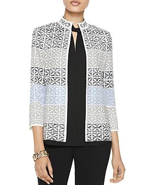 Misook Mandarin Star Pattern Knit Jacket