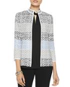 Misook Mandarin Star Pattern Knit Jacket