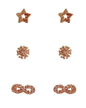 Cara Accessories Stud Earrings, Set Of 3 Pairs - Compare At $25