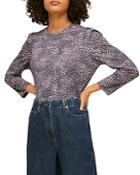 Whistles Ripple Puff Sleeve Printed Top