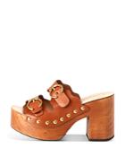Chloe Women's Ingrid Double Buckle Strap Leather Clogs
