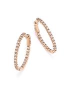 Bloomingdale's Diamond Inside-out Oval Hoop Earrings In 14k Rose Gold, 1.50 Ct. T.w. - 100% Exclusive