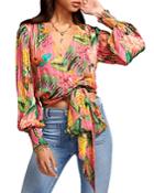 Ramy Brook Quentin Printed Wrap Top