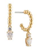 Nadri Beaded Half Hoop Drop Earrings