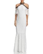 Jill Jill Stuart Lace Cold-shoulder Gown