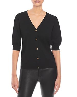 Marled Puff Sleeve Cardigan