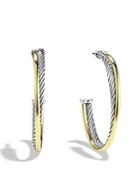 David Yurman Crossover Extra Large Hoop Earrings With Gold