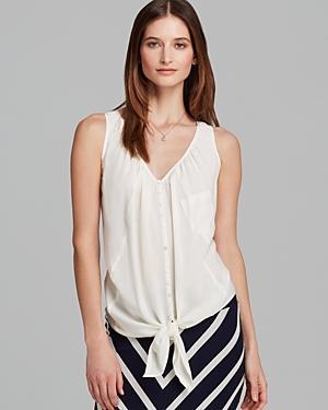 Karen Kane Sleeveless Tie Front Shirt