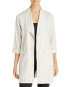 T Tahari Open Front Printed Blazer