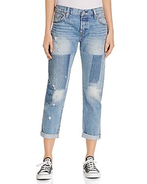 Levi's 501 Boyfriend Jeans In Stacked Patch