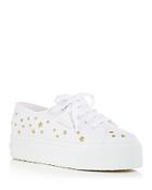 Superga Women's Embroidered Star Low Top Platform Sneakers