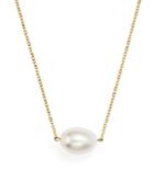 Cultured Freshwater Pearl Pendant Necklace In 14k Yellow Gold, 17