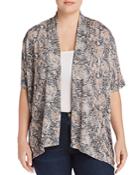 B Collection By Bobeau Curvy Helena Floral-print Open Cardigan