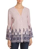 Nic+zoe Ciao Bella Embroidered Shirt