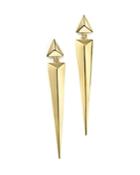 14k Yellow Gold Pyramid Drop Earrings