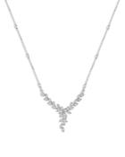Bloomingdale's Diamond Leaf Drop Statement Necklace In 14k White Gold, 1.45 Ct. T.w. - 100% Exclusive