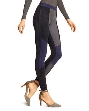 Hue Colorblock Faux Suede Leggings