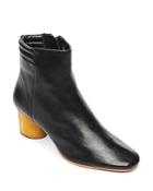 Bernardo Izzy Wood-heel Leather Booties